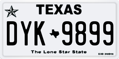 TX license plate DYK9899