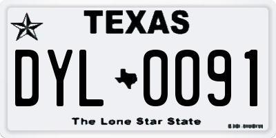 TX license plate DYL0091