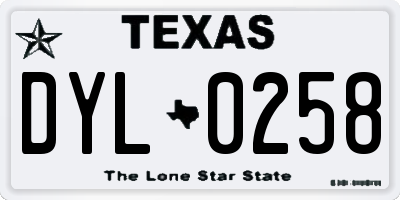 TX license plate DYL0258