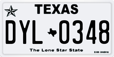TX license plate DYL0348