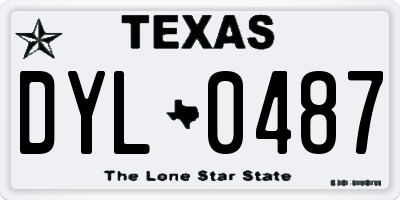 TX license plate DYL0487