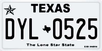 TX license plate DYL0525