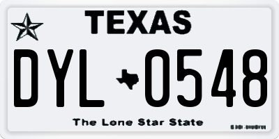 TX license plate DYL0548
