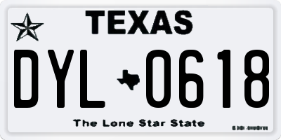 TX license plate DYL0618