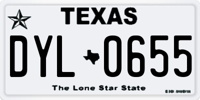 TX license plate DYL0655