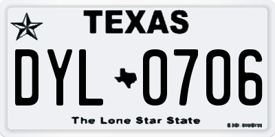 TX license plate DYL0706