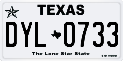 TX license plate DYL0733