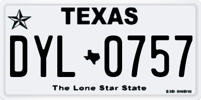 TX license plate DYL0757