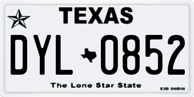 TX license plate DYL0852