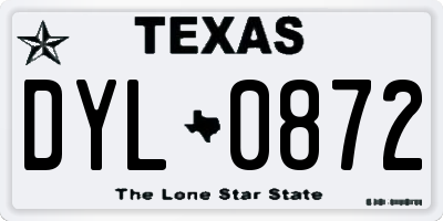 TX license plate DYL0872
