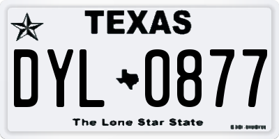 TX license plate DYL0877