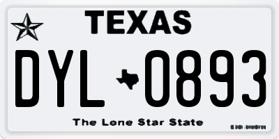 TX license plate DYL0893