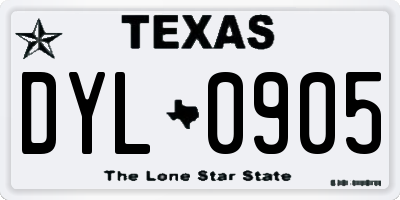 TX license plate DYL0905