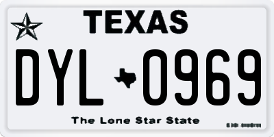 TX license plate DYL0969