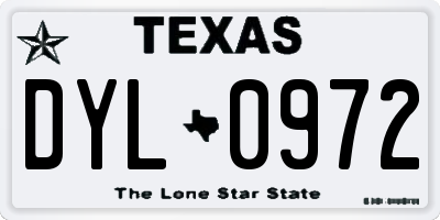 TX license plate DYL0972