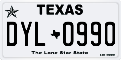 TX license plate DYL0990