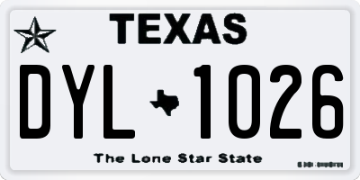 TX license plate DYL1026