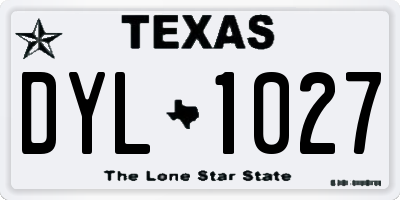 TX license plate DYL1027