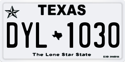 TX license plate DYL1030