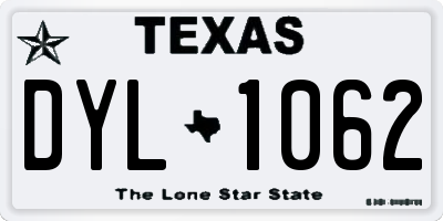 TX license plate DYL1062