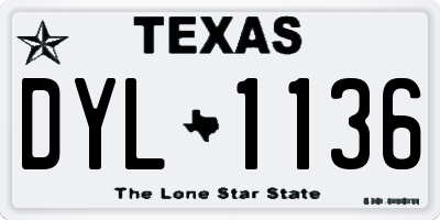 TX license plate DYL1136