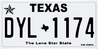 TX license plate DYL1174