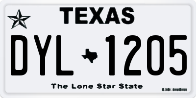 TX license plate DYL1205