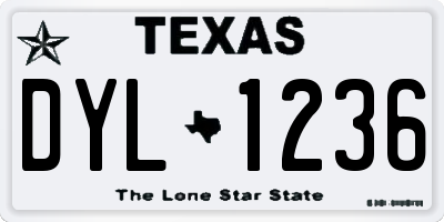 TX license plate DYL1236