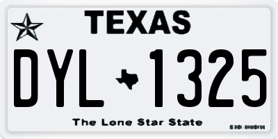 TX license plate DYL1325