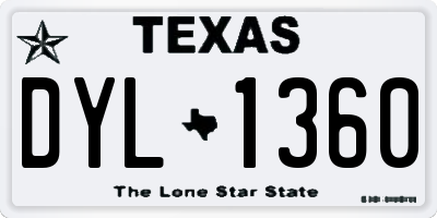 TX license plate DYL1360