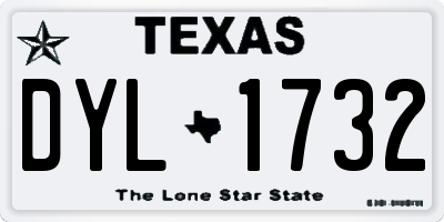 TX license plate DYL1732