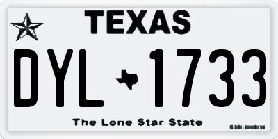 TX license plate DYL1733