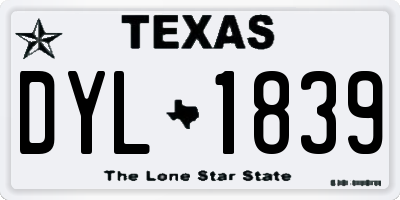 TX license plate DYL1839