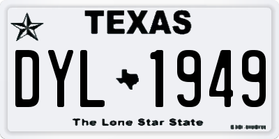 TX license plate DYL1949