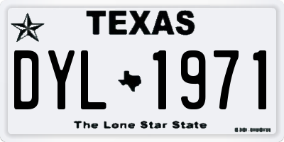 TX license plate DYL1971