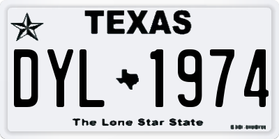 TX license plate DYL1974