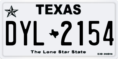 TX license plate DYL2154