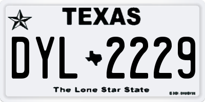 TX license plate DYL2229