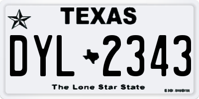 TX license plate DYL2343