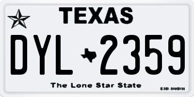 TX license plate DYL2359