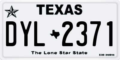 TX license plate DYL2371