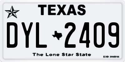 TX license plate DYL2409