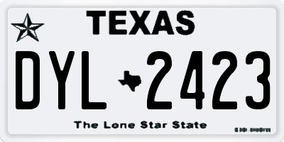 TX license plate DYL2423