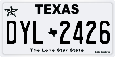 TX license plate DYL2426