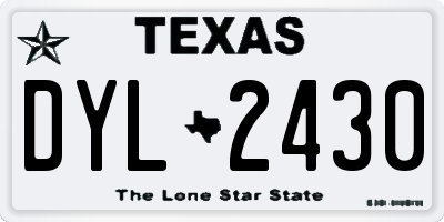 TX license plate DYL2430