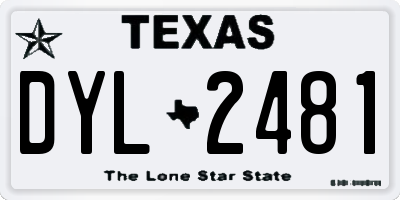 TX license plate DYL2481