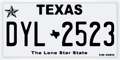 TX license plate DYL2523