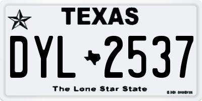 TX license plate DYL2537