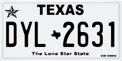TX license plate DYL2631