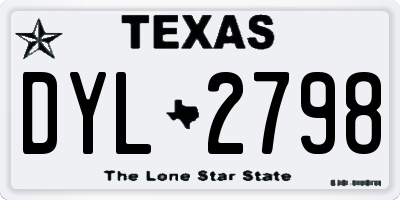 TX license plate DYL2798